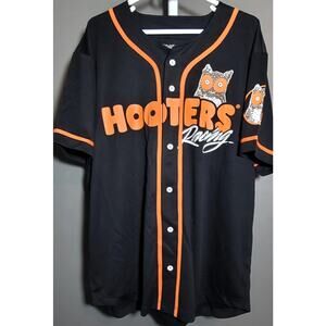 Hooters Racing Jersey Baseball Button Up Shirt 00 Owl Logo Men Sz XL Unisex